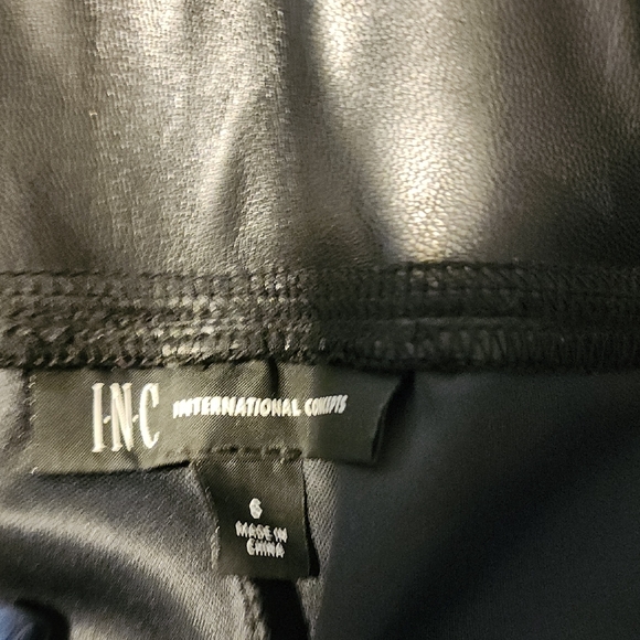 INC International Concepts Black Faux Leather Pants - Picture 3 of 6